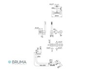 MEDIDAS SISTEMA DE BAÑO-DUCHA EMPOTRADO X-ALPHA BRUMA